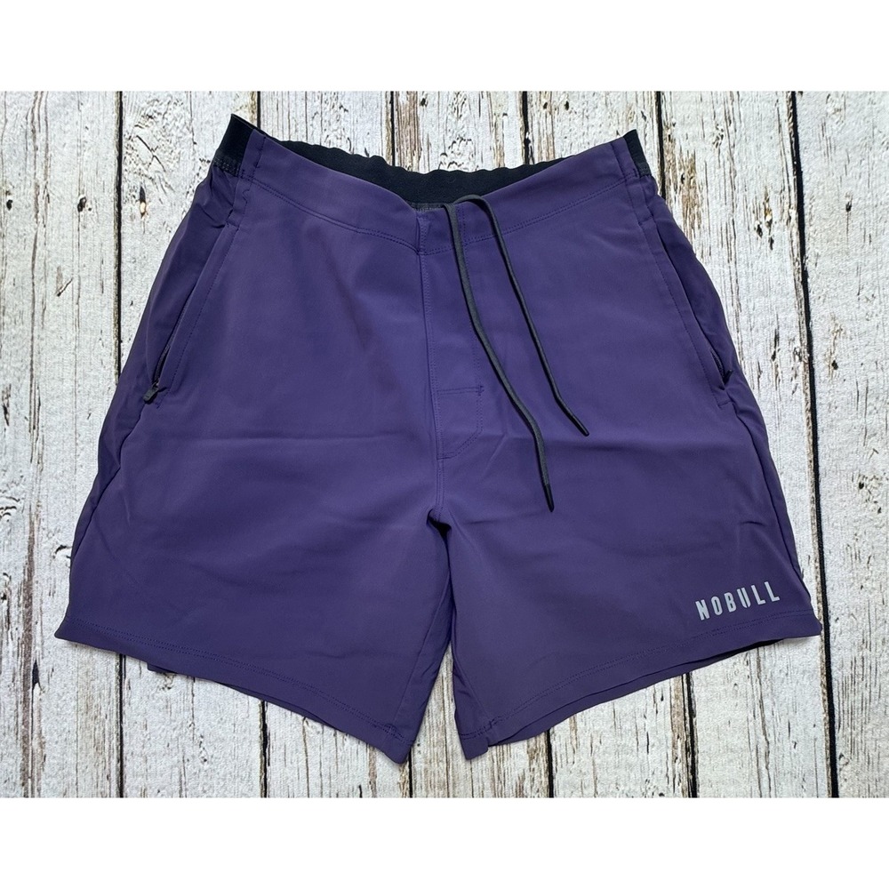 NOBULL Athletic Performance Purple LightWeight Training Drawstring Shorts Large
